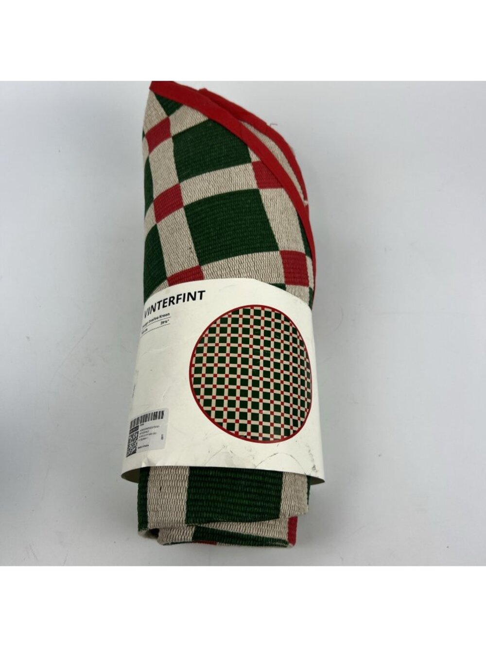 IKEA VINTERFINT Christmas Tree Skirt 39¾in 306.050.22 Checkered - Picture 1 of 3